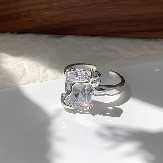 Vierkante Zirkonia Ring